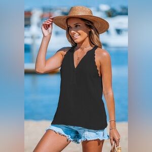 Crinkle Cotton Tank Top